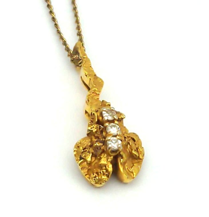 Diamond & Gold Nugget Pendant