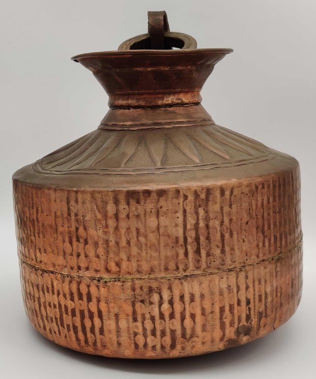 Large Unique Vintage Hanging Copper Pot 