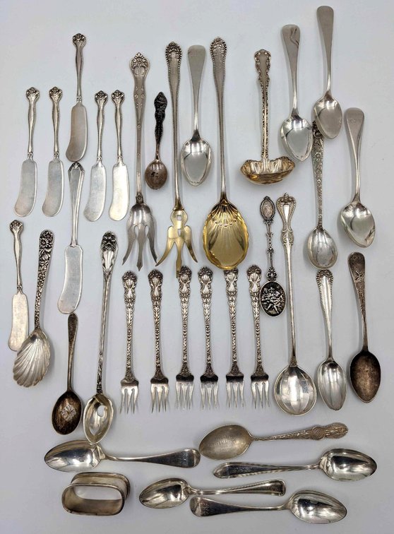 24.978 Ozt. Of Assorted Solid Silver Flatware