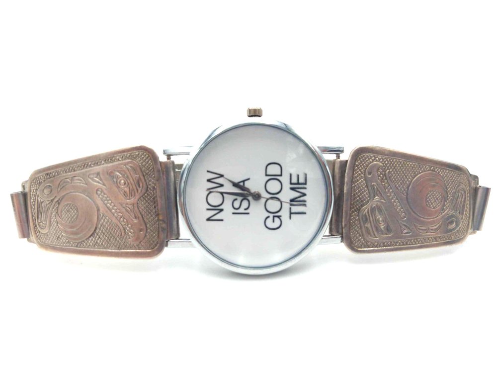 Southeast Alaskan Motif Sterling Silver Watch Cuffs