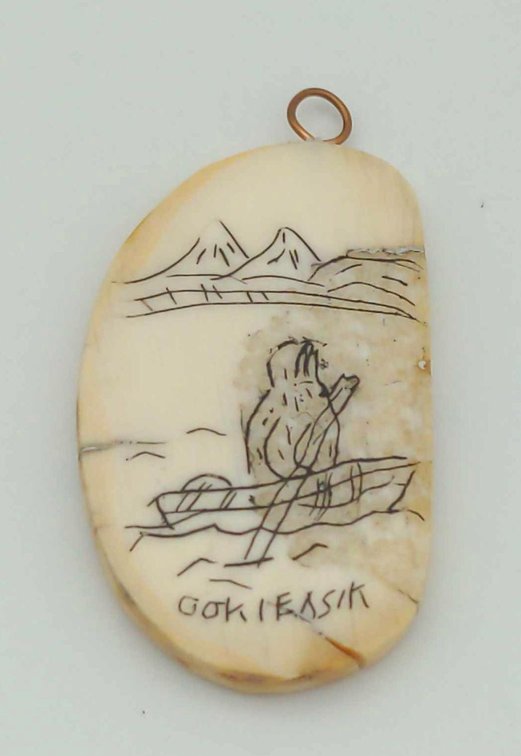 Scrimshaw Ivory Pendant