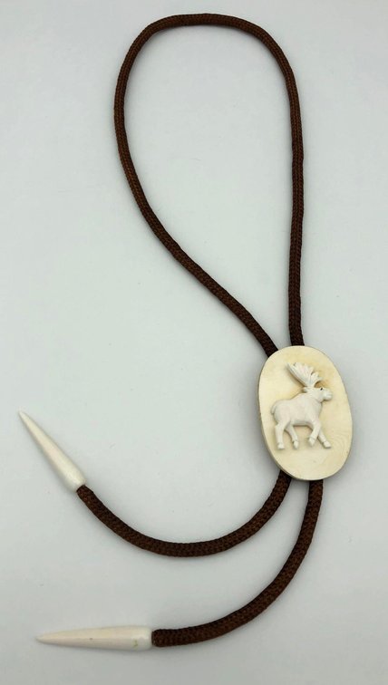 Ivory Moose Bolo Tie