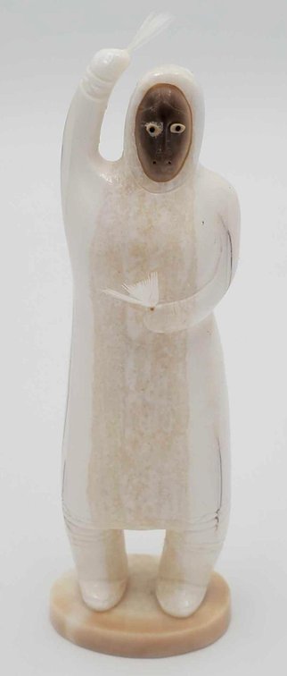 Levi Tetpon Ivory Female Yup'ik Dancer Carving 