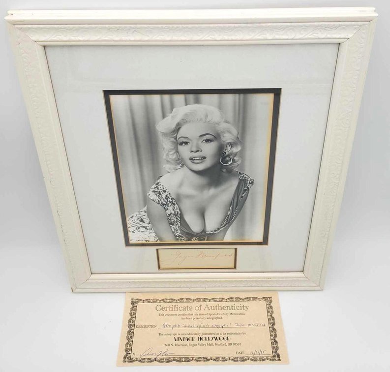 Jayne Mansfield Photo & Signature Cutout 