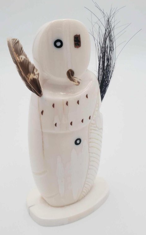 Large Yup'ik Ivory Shaman Carving, Jerome Saclamana