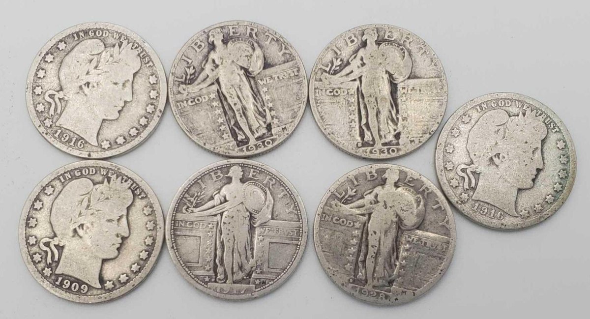 Standing Liberty & Barber Silver Quarters