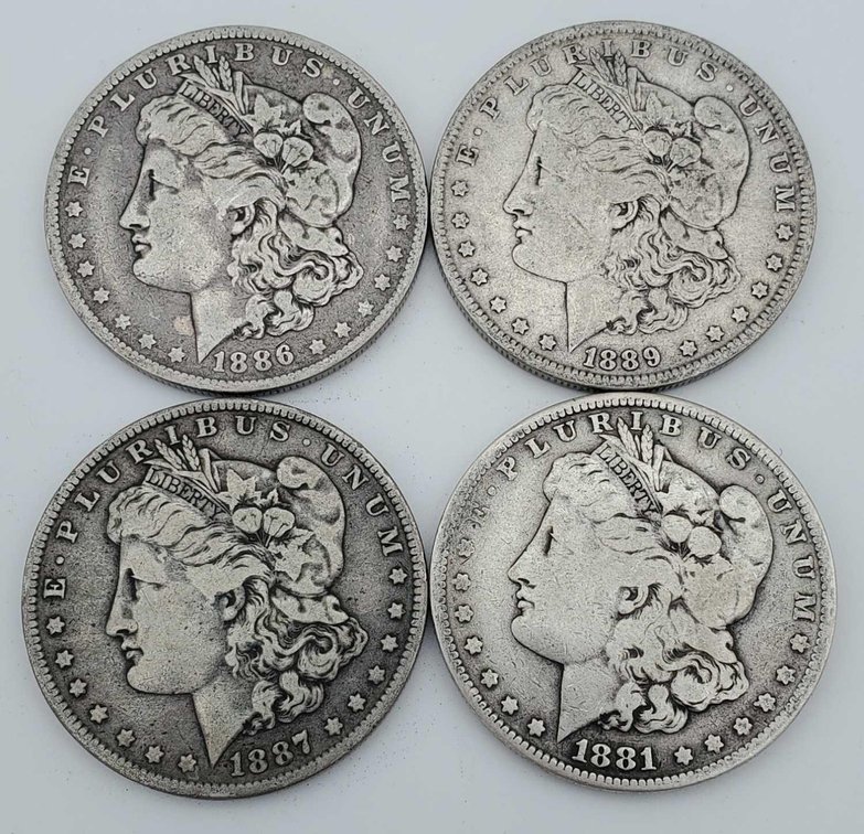4x Morgan Silver Dollars 