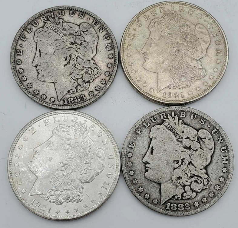 4x Morgan Silver Dollars 