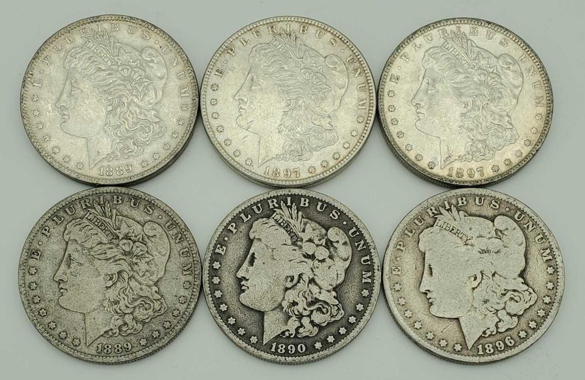 6x Morgan Silver Dollars 