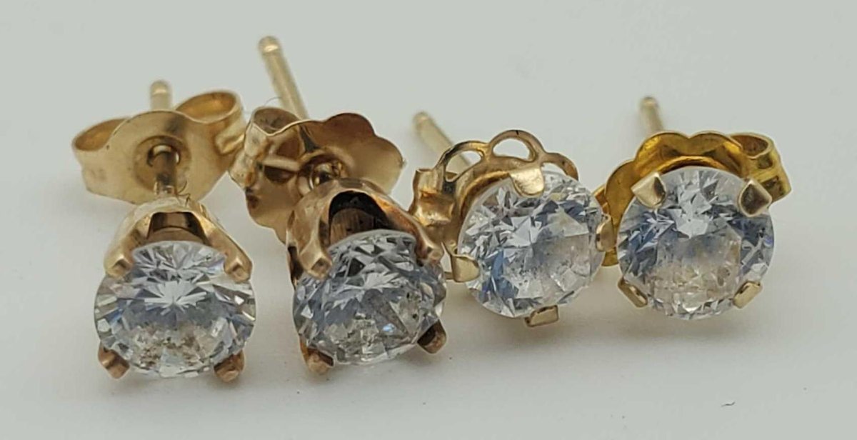 10k & 14k Gold & CZ earrings 