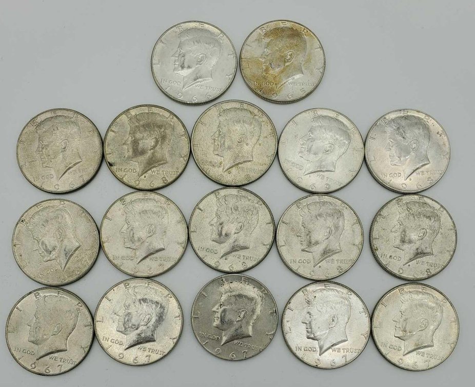 17x 40% Silver Kennedy Half Dollars 