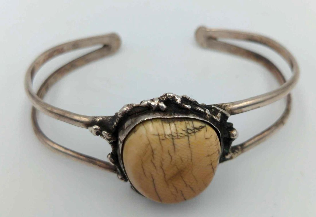 Mammoth Ivory and Sterling Silver Bracelet