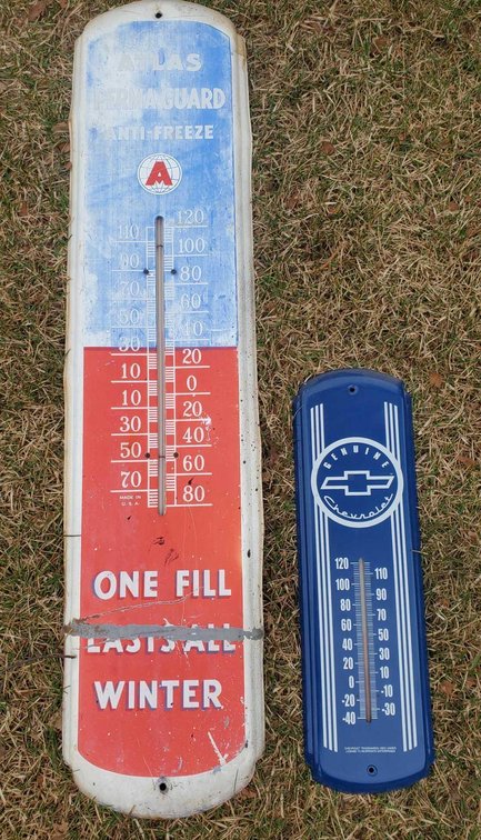 Two Advertising Thermometers 