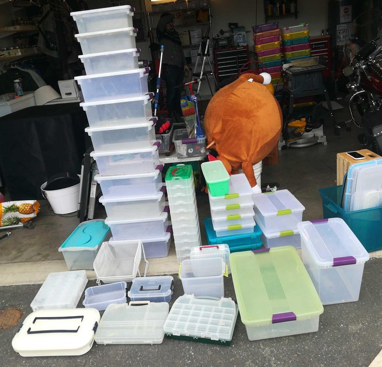 Large Plastic Tote Lot