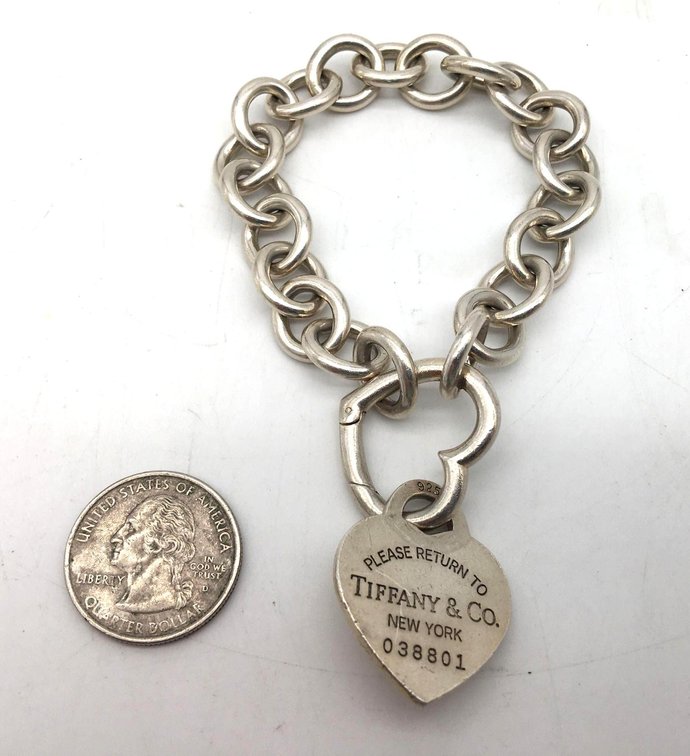 Tiffany & Co. Marked Sterling Silver Charm Bracelet