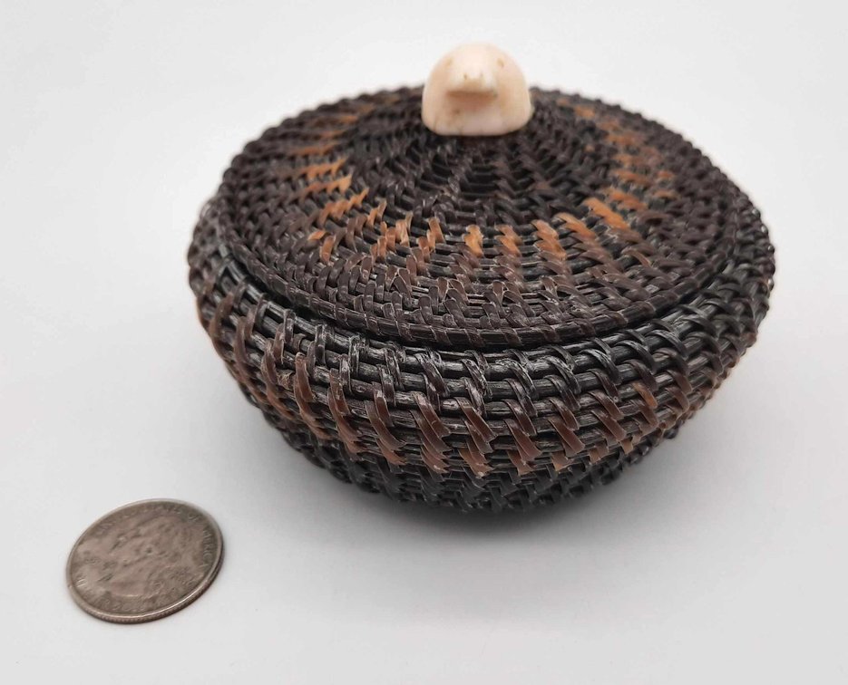 Vintage Multi-Color Baleen Basket 