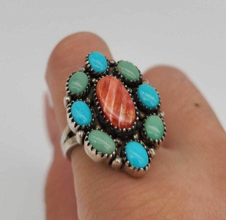 Sterling Silver & Spiny Oyster Ring