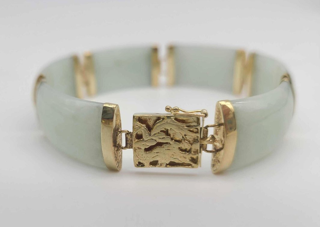 14k Gold & Jadeite Bracelet