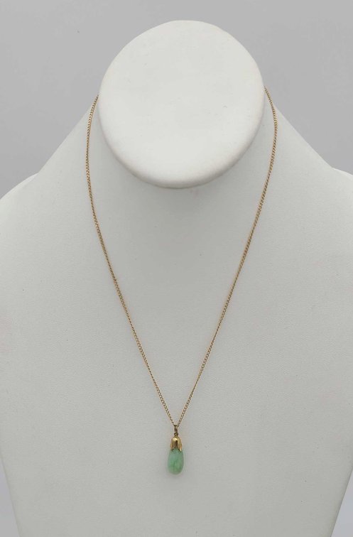 14k Gold & Jade Necklace