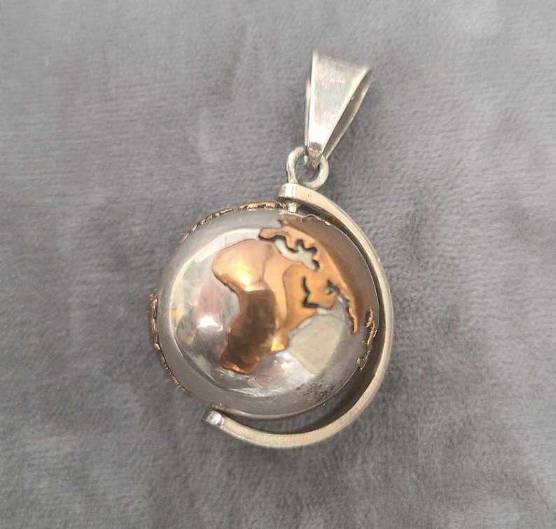 Sterling Silver Globe Pendant