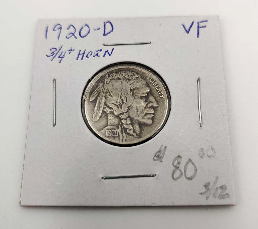 1920-D Buffalo Nickel w/ 3/4 Horn