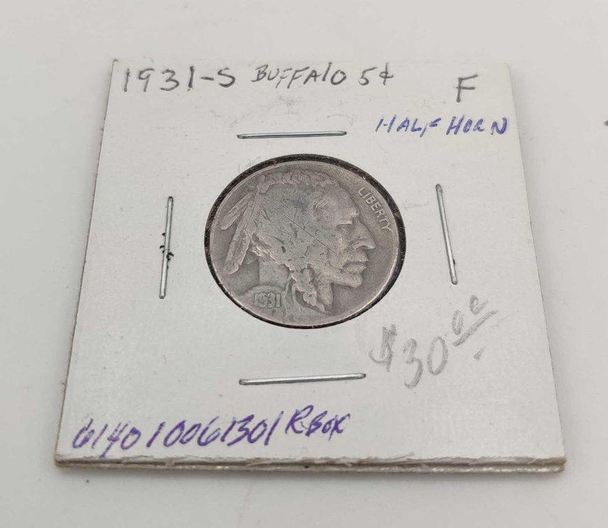 1931-S Buffalo Nickel w/Half Horn 
