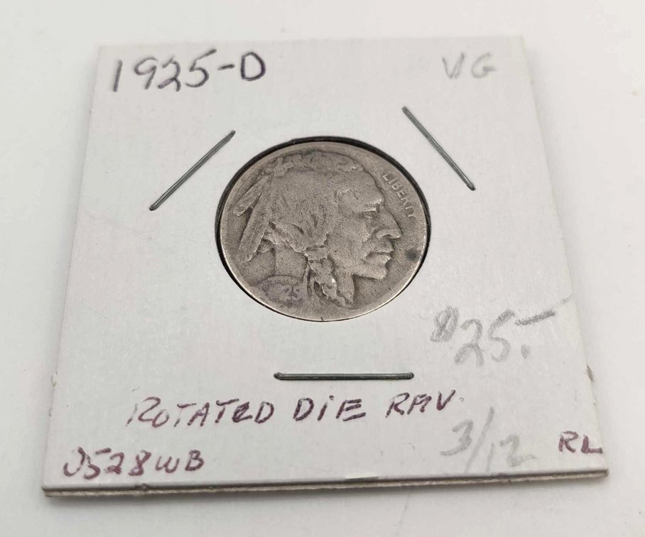 1925-D Buffalo Nickel w/Rotated Die 