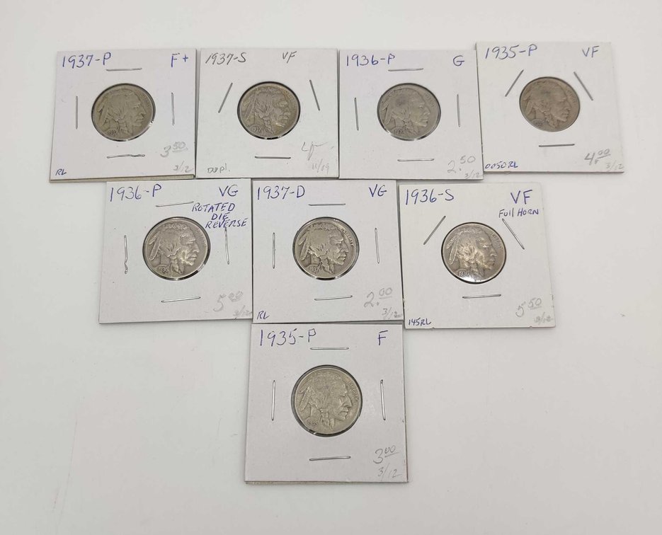 8x Buffalo Nickels
