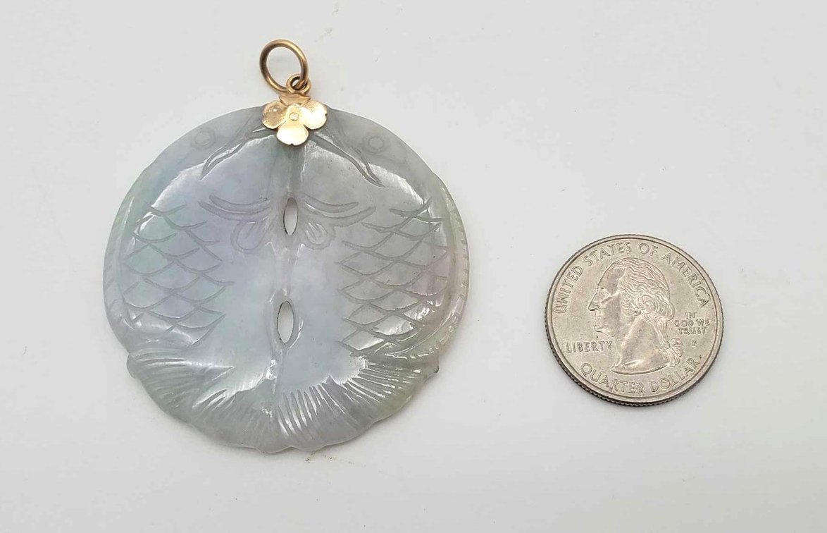 14K Gold & Jadeite Pendant 