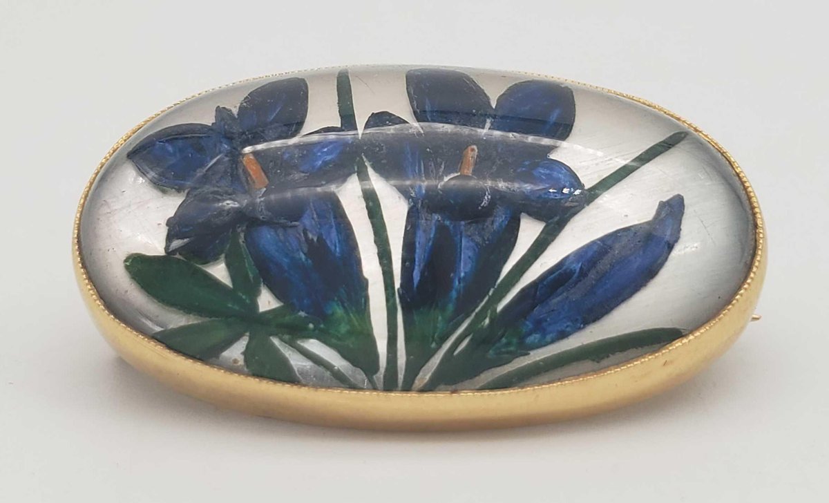 14K Gold Enameled Brooch