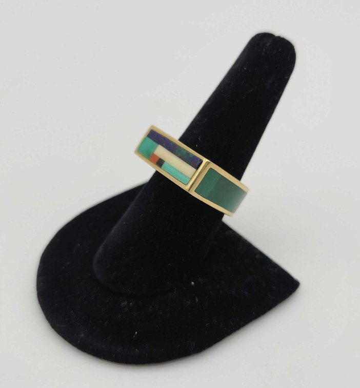Exquisite Custom Inlaid 14k Gold Ring #2