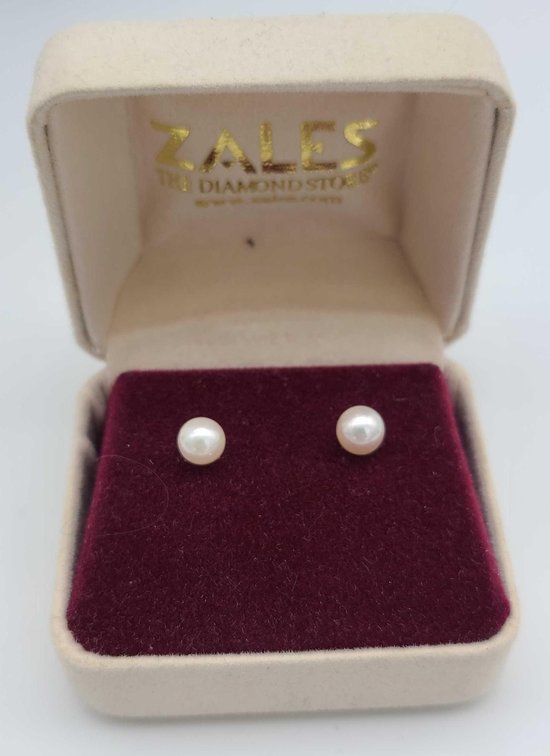 Zales Pearl & 14k Gold Earrings 