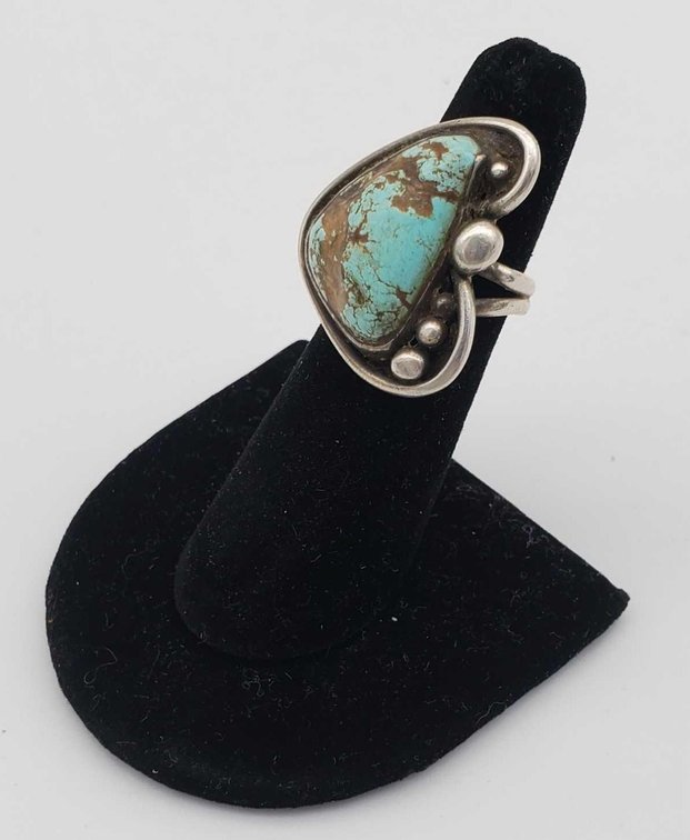Pawn Silver Turquoise Ring 