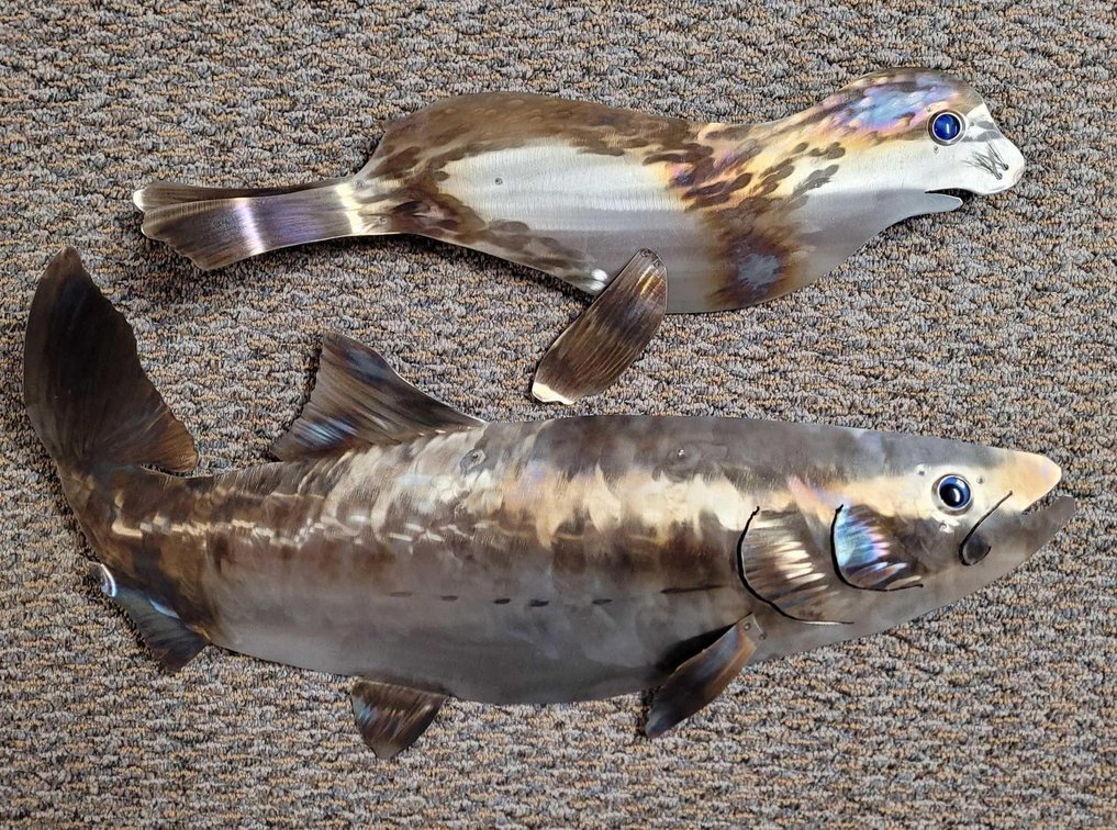 2x Alaskan Made Steel Wall Hangings 