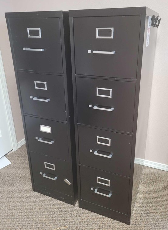 2x Black Filing Cabinets