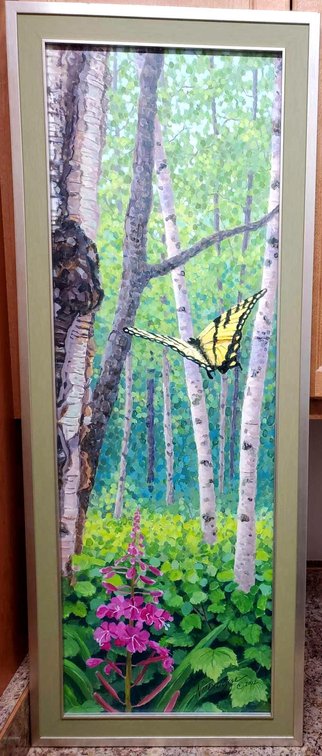 Gail Niebrugge Original Acrylic of Alaskan Summer Forest Scene