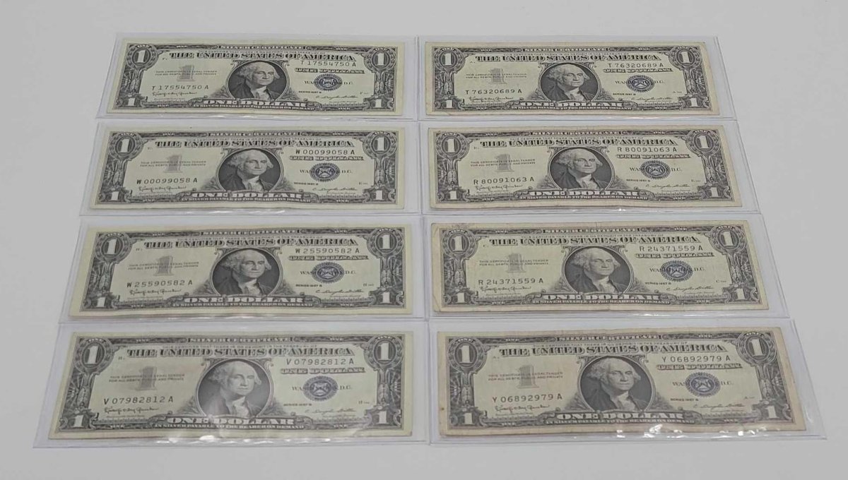8x Series 1957B Series $1 Silver Certificates #1