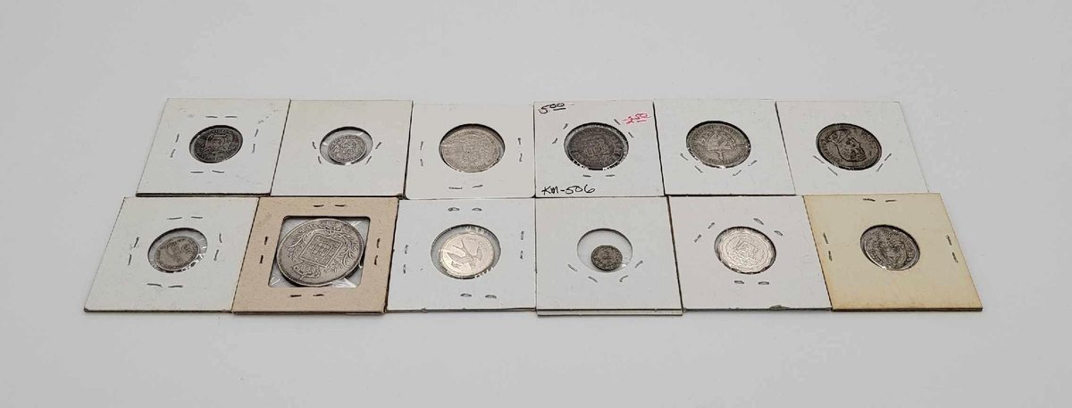 12x South American & Portuguese Silver Coins 1881-1975