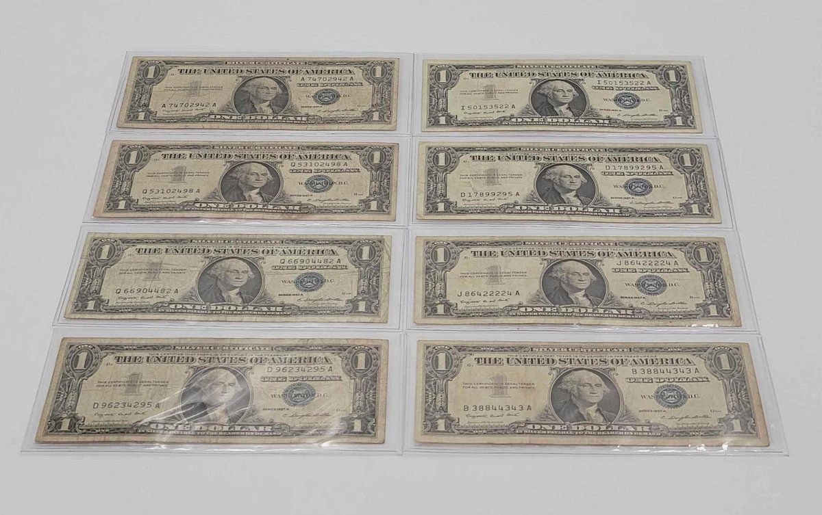 8x Series 1957A $1 Silver Certificates #1