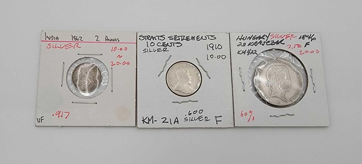 3x Silver Coins 1862-1910