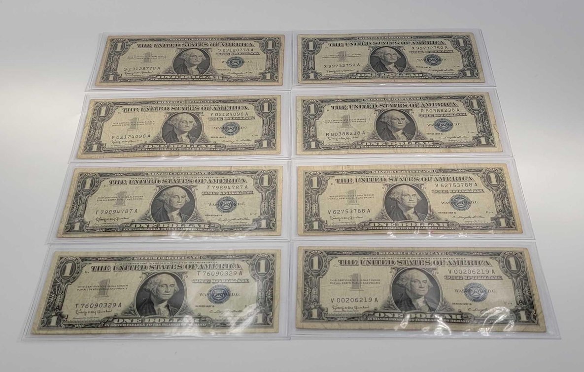 8x Series 1957 $1 Silver Certificates #3