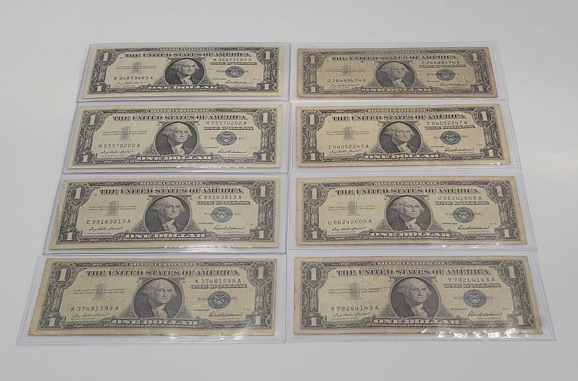 8x Series 1957 $1 Silver Certificates #2