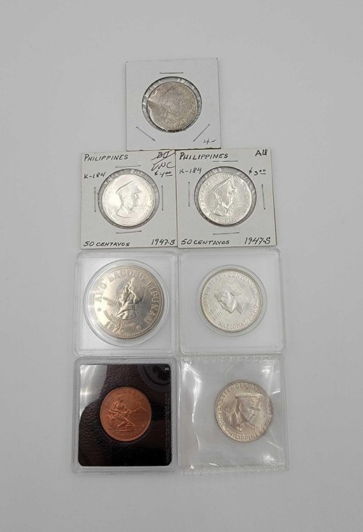 7x Philippines Silver & Copper Coins 1928-1975