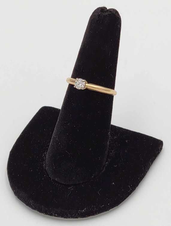 14k Gold Solitaire Diamond Ring