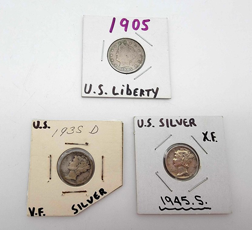 2x Mercury Dimes & Liberty Nickel