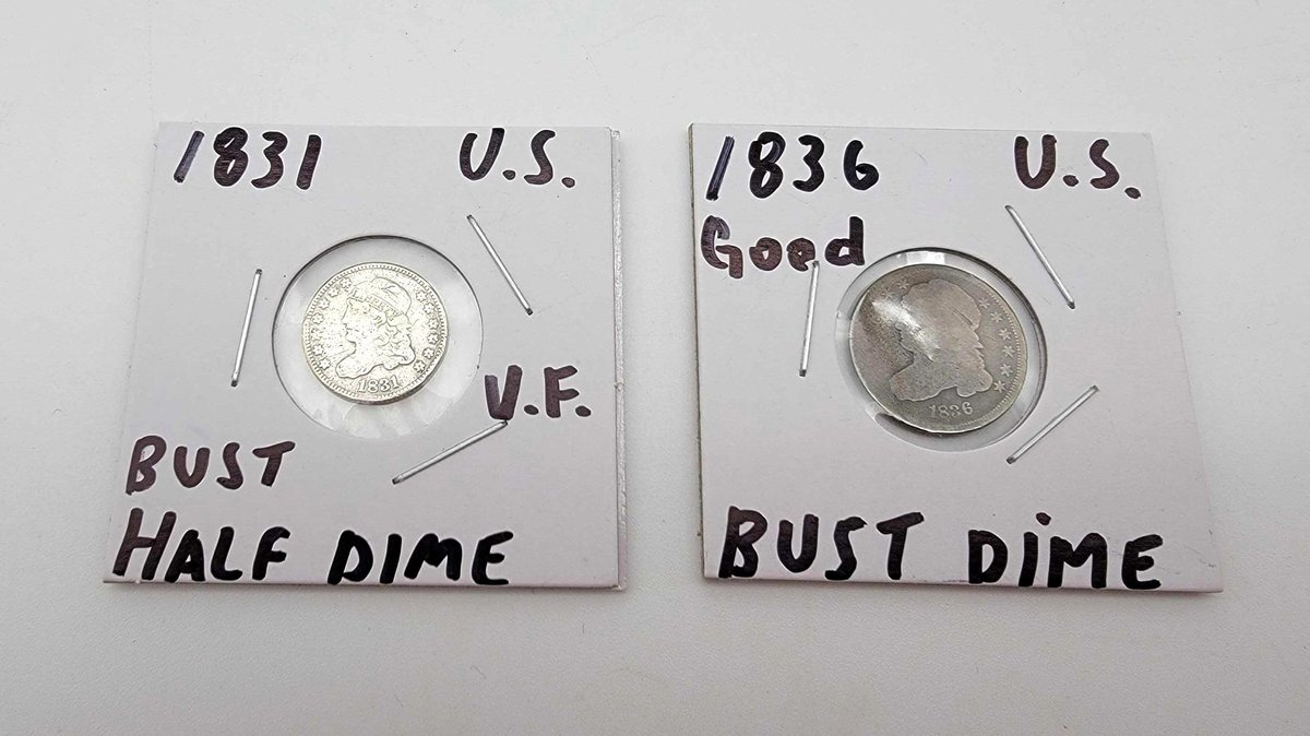 2x 19th-Century Bust Dimes