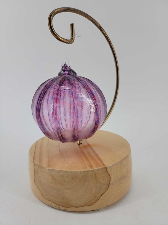 Art Glass Pumpkin & Birch "Memory" Music Box