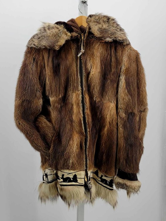 David Green Ladies Beaver & Coyote Fur Coat
