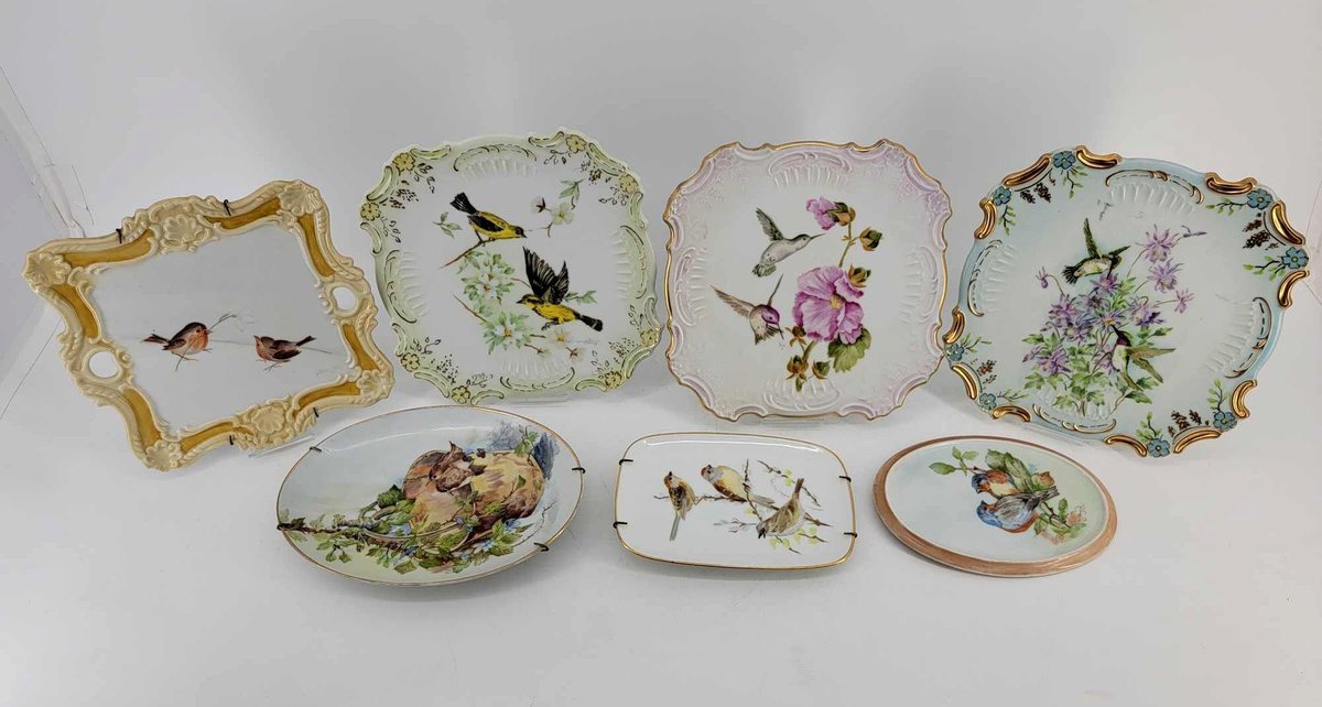 7x  Decorative Bird Wall Hanging Plates 