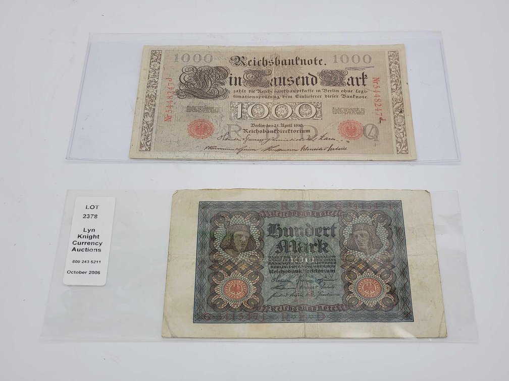 2x Antique German Banknotes